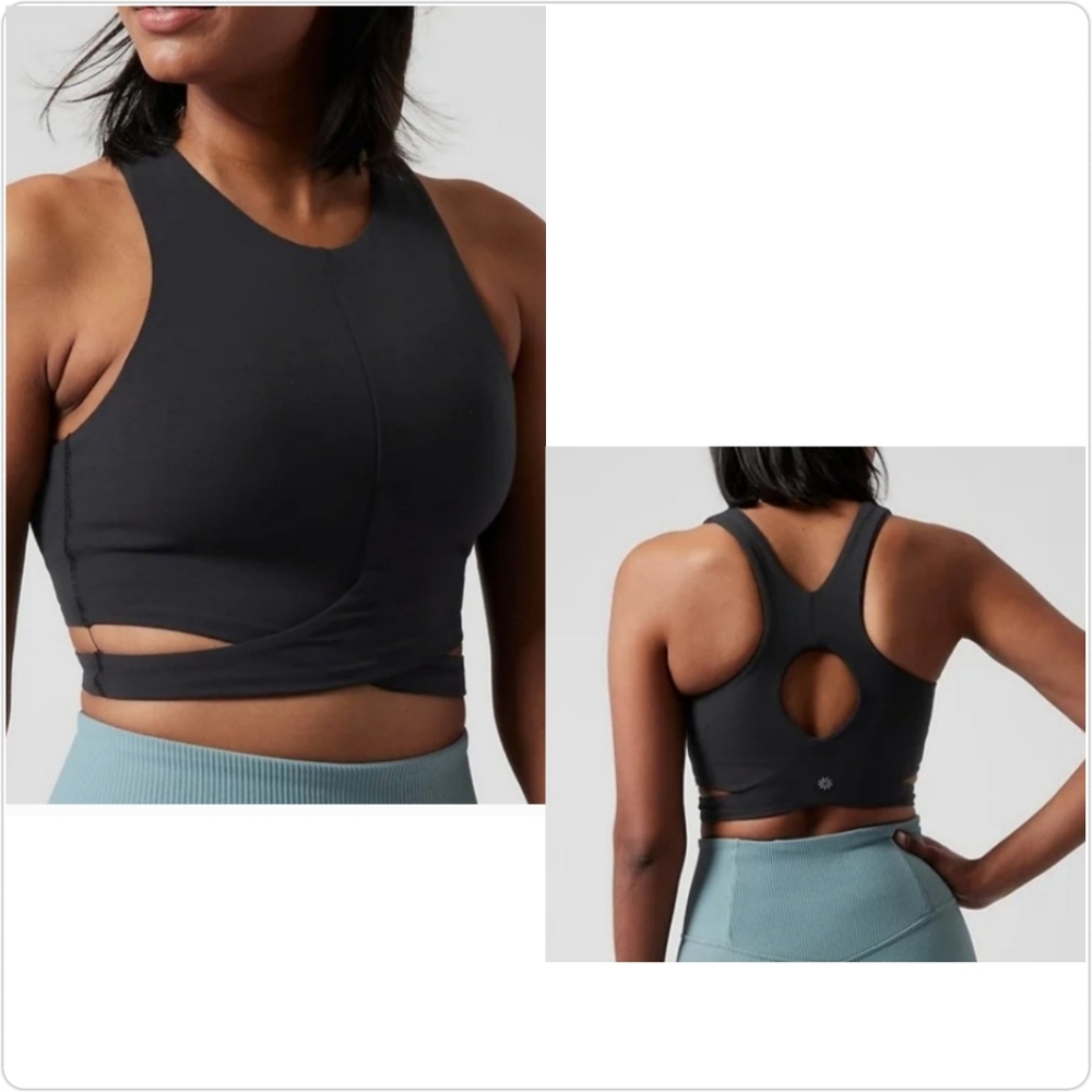 NWT Black Athleta Conscious Cut Out Crop A - C Size XL Sports Active Wear